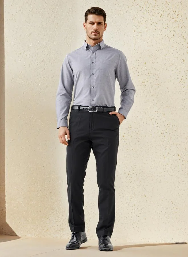 سبلاش فيڤ قميص بياقة وأكمام طويلة بقصة عادية