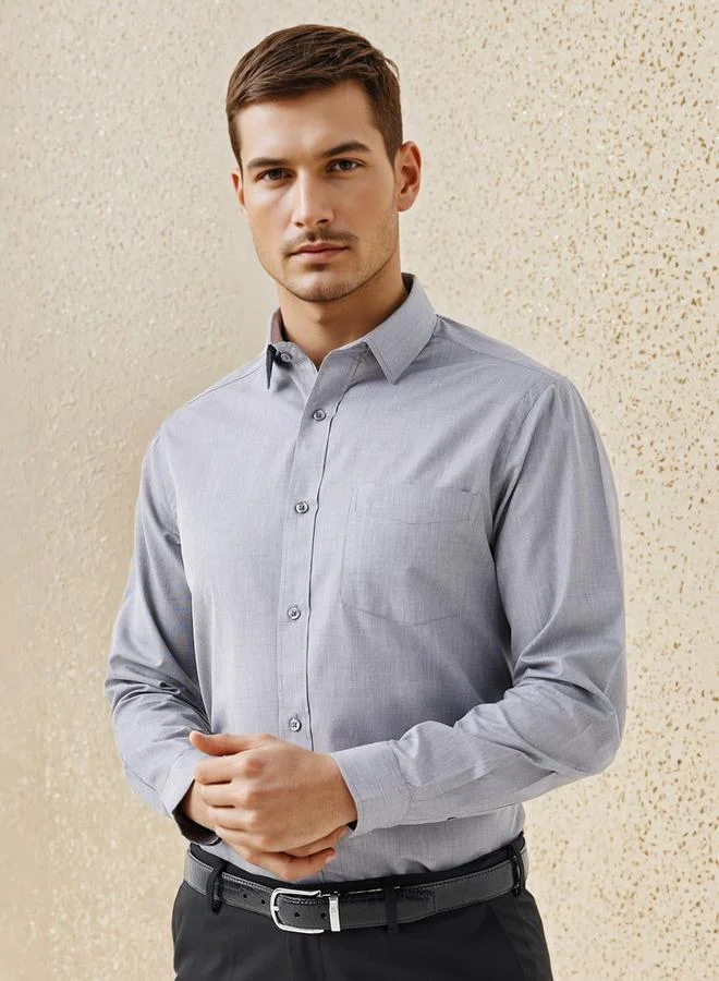 سبلاش فيڤ قميص بياقة وأكمام طويلة بقصة عادية