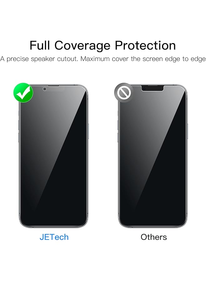 جي تيك واقي شاشة بتغطية كاملة للخصوصية لهاتف آيفون 13 برو ماكس مقاس 6.7 بوصة، طبقة زجاجية مقواة مضادة للتجسس من الحافة إلى الحافة، حافظة صديقة للبيئة، عبوتان - Image 4