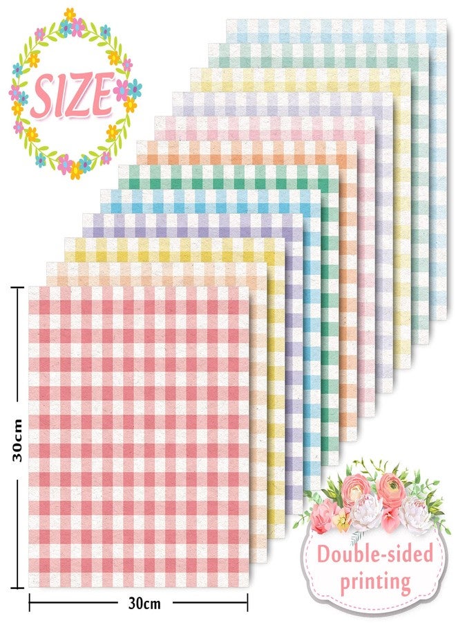 Whaline ورق مربعات باستيل من واهلين 24 قطعة 12 تصميم ورق سكرابوك مزدوج الوجه مثالي للحرف اليدوية وزينة ألبوم الصور، 30 × 30 سم - Image 2