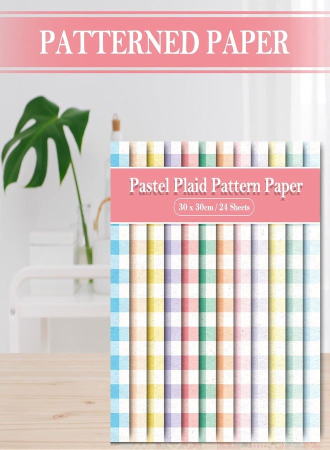 Whaline ورق مربعات باستيل من واهلين 24 قطعة 12 تصميم ورق سكرابوك مزدوج الوجه مثالي للحرف اليدوية وزينة ألبوم الصور، 30 × 30 سم - Image 4