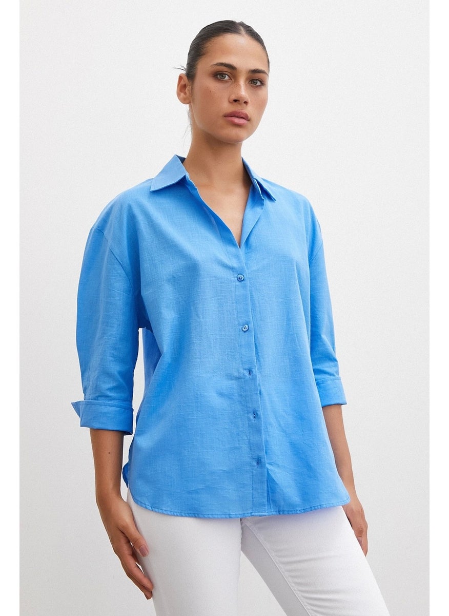 Wide Cuffed Linen Shirt Blue - pzsku/Z28A9B4B9341AC0095B63Z/45/_/1741336264/c49ba077-a83d-424a-9e82-2525e68dd3cd