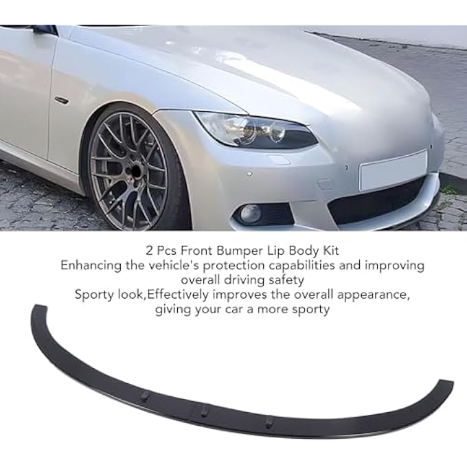 Oreilet Front Bumper Lip Splitter Protector Kit, 2 Pcs Car Bumper Spoiler Replacement for 3 Series E92 M Sport 2006 to 2013, Vehicle Grille Trim Car Body Kit Accessories - Image 2
