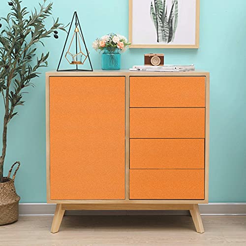 WALLTON Orange Gloss Peel and Stick Self-Adhesive Removable Thicken Waterproof for Kitchen Countertop Cabinet Wardrobe - 12''X''48 Inches, Vinyl, Wall - Image 2
