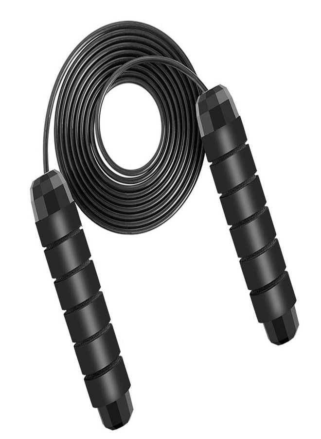 SPLASHGRIP Jump Rope for Fitness, Adjustable Length Jump Rope with Ball Bearings - Tangle-Free Steel Cable & Foam Handles for Workout, Home Exercise, Gym - Men, Women, Kids, Slim Body Training - Image 2