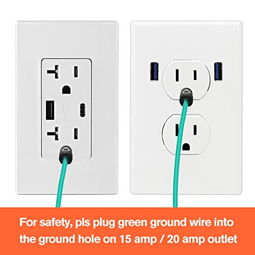 WELLUCK 1.5 FT 4 Prong to 3 Prong Dryer Adapter, 30 Amp Dryer Outlet Plug Power Cord, NEMA 10-30P Male to 14-30R Female Three Prong Converter, 250V 3prone Old Clothes Dryer Connector w/Ground Wire - Image 5