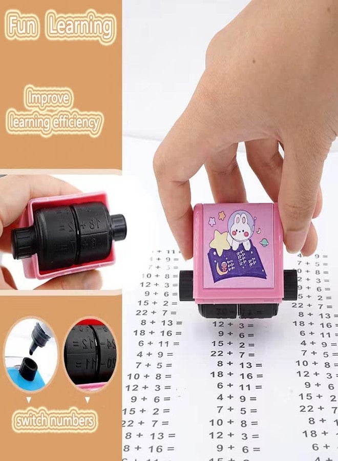 ZMURED 5PC Roller Digital Teaching Stamp,Addition, Subtraction, Multiplication Division and Fill in The Blank Roller Stamp， Teaching Math Practice Questions for Preschool Kindergarten Homeschool Supplies - Image 5