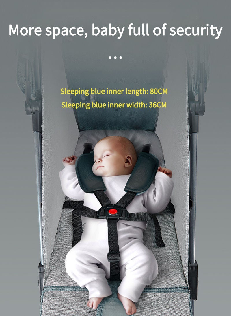 ما بيبي عربة أطفال متعددة الوظائف، يمكن أن تجلس وتستلقي عربة أطفال خفيفة الوزن، عربة أطفال محمولة وقابلة للطي للسفر - Image 3