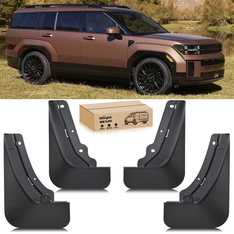 Nilight Mud Flaps for Hyundai Santa Fe 2024 2025 2026 No Drilling Precision Fit Exterior Accessories HeavyDuty Splash Guards Protection Front Rear Set - Image 2