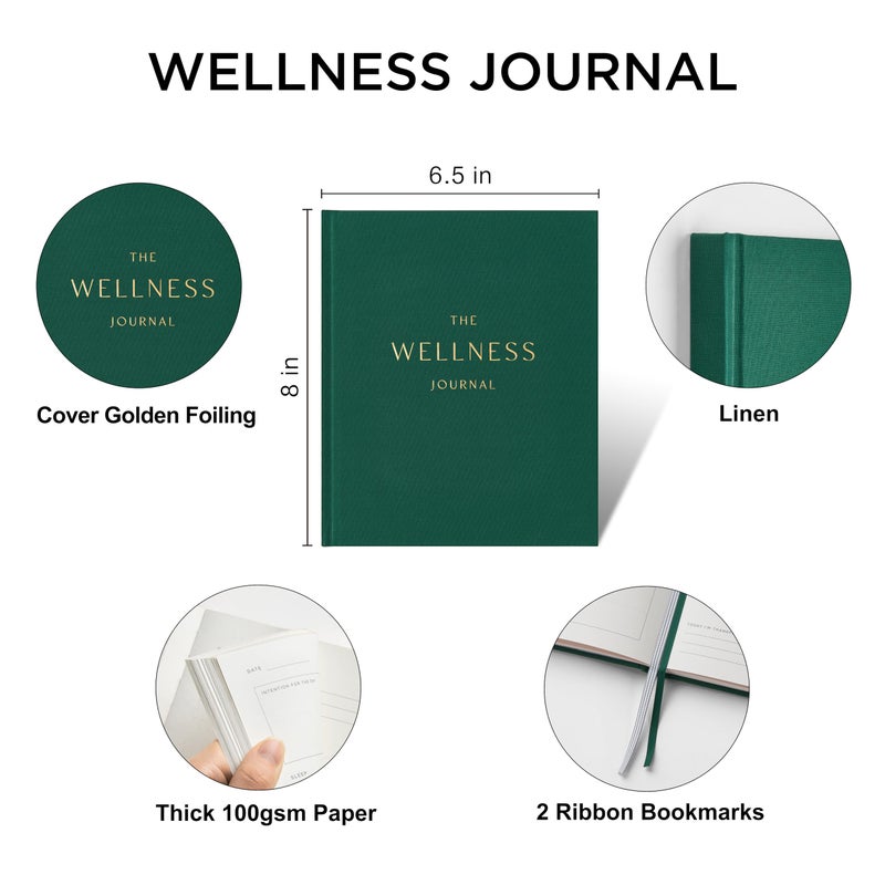 &And Per Se Wellness Journal-Self Care & Daily Journal for Personal Health Goals, Sleep & Diet Tracking, Mindfulness & Reflection-Undated Wellness Planner for Women & Men (Forest Green) - Image 2