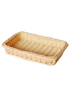 Sunnex Sunnex Heavy Duty Rectangular Polypropylene Rattan Basket C04027, 30 X 20 X 5 Cm, Beige  - Image 1