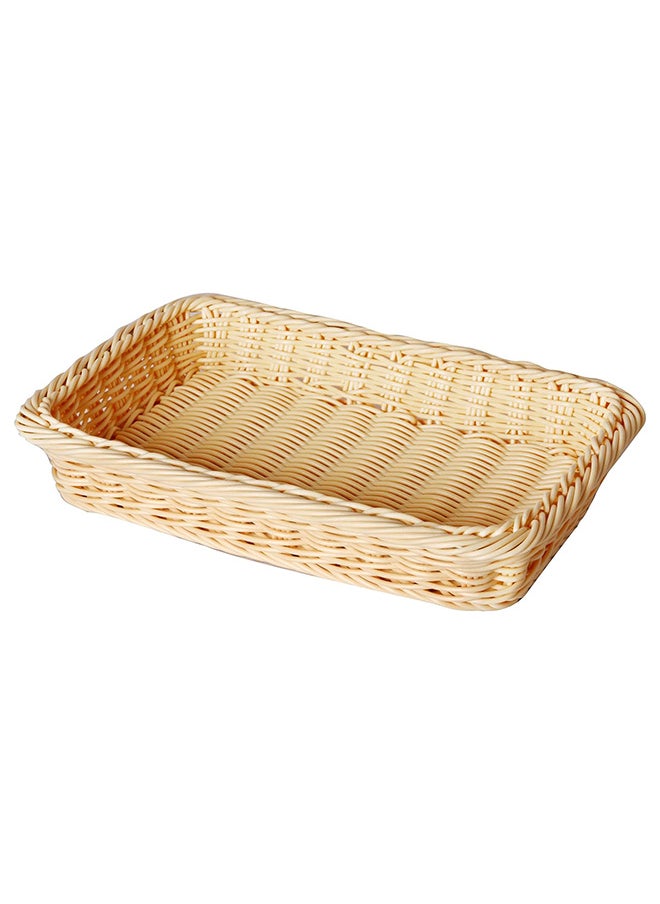 Sunnex - Sunnex Heavy Duty Rectangular Polypropylene Rattan Basket C04027, 30 X 20 X 5 Cm, Beige - Image 1