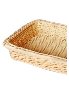Sunnex Sunnex Heavy Duty Rectangular Polypropylene Rattan Basket C04027, 30 X 20 X 5 Cm, Beige  - Image 3