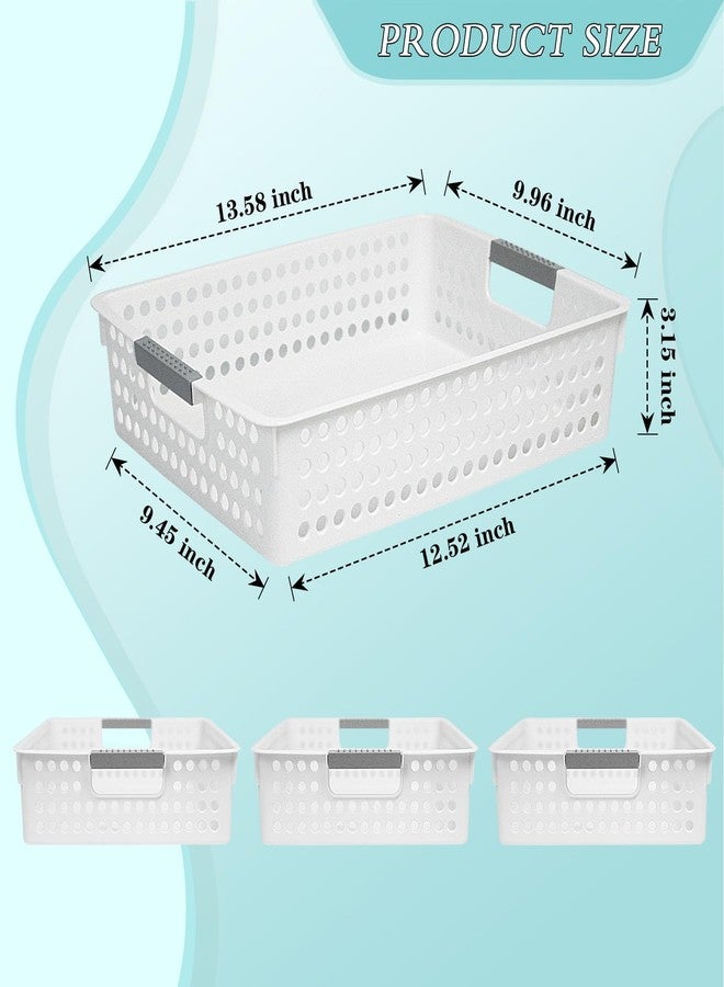 Soddeph A4 Paper Trays for Classroom with Grip Handles,Book Baskets for Library, Drawers, Office, Home,Desk,Turn in Trays Classroom Plastic Storage Baskets - Image 2