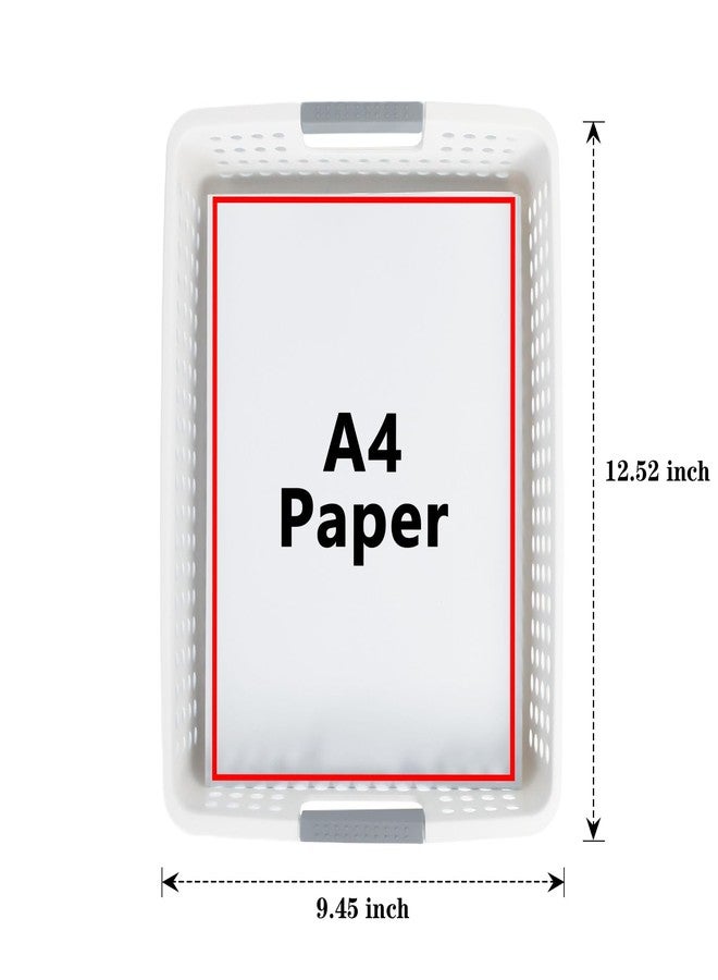 Soddeph A4 Paper Trays for Classroom with Grip Handles,Book Baskets for Library, Drawers, Office, Home,Desk,Turn in Trays Classroom Plastic Storage Baskets - Image 3