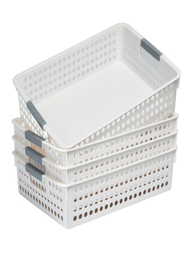 Soddeph A4 Paper Trays for Classroom with Grip Handles,Book Baskets for Library, Drawers, Office, Home,Desk,Turn in Trays Classroom Plastic Storage Baskets - Image 1