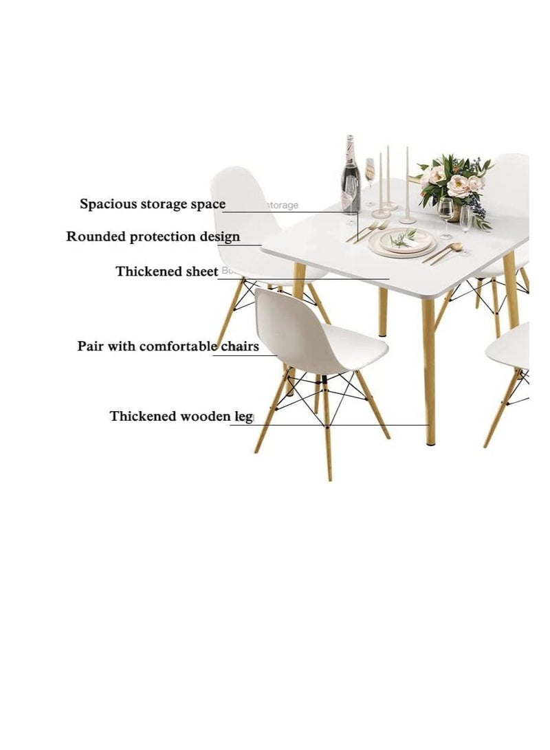 Generic Modern Dining Table，Wood Rectangle Table，Kitchen Table with Solid Wooden Legs(Square-100cm)  - Image 3