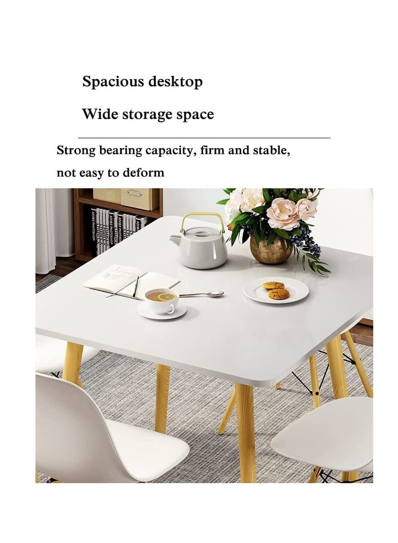 Generic Modern Dining Table，Wood Rectangle Table，Kitchen Table with Solid Wooden Legs(Square-100cm)  - Image 4