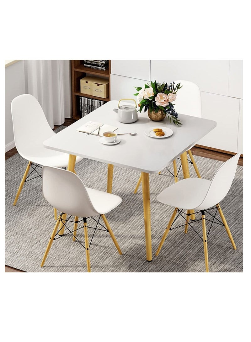 Generic Modern Dining Table，Wood Rectangle Table，Kitchen Table with Solid Wooden Legs(Square-100cm)  - Image 1