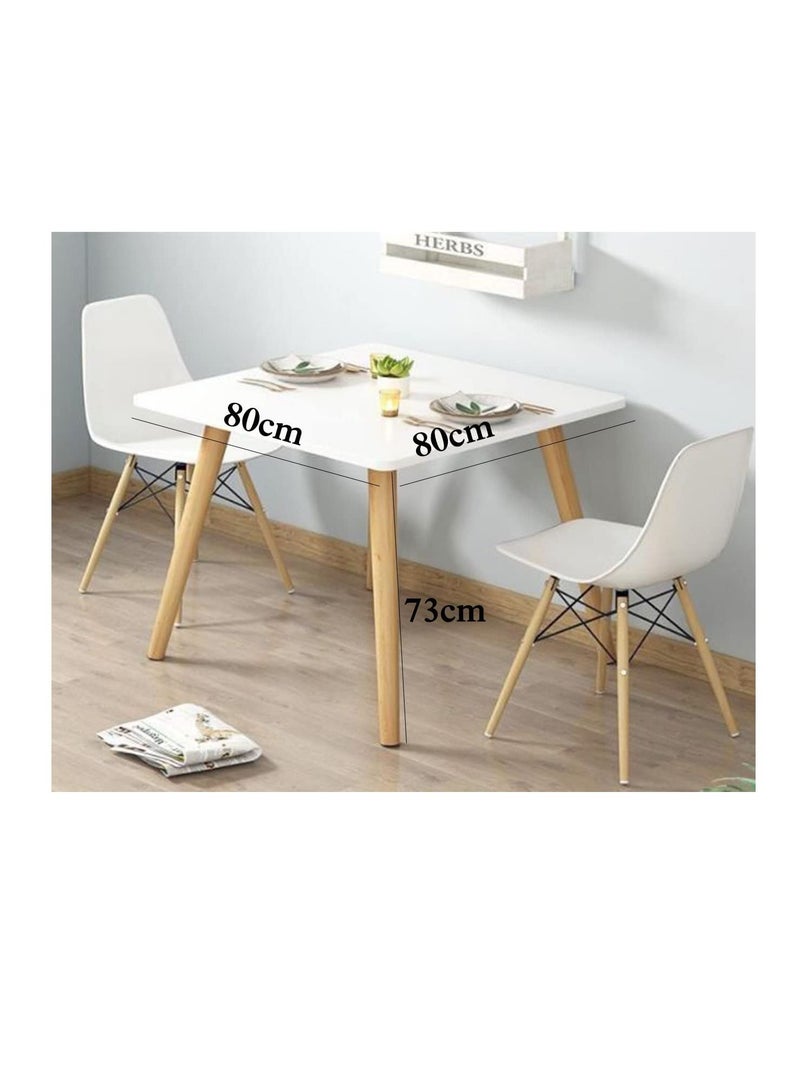 Generic Modern Dining Table，Wood Rectangle Table，Kitchen Table with Solid Wooden Legs(Square-100cm)  - Image 2
