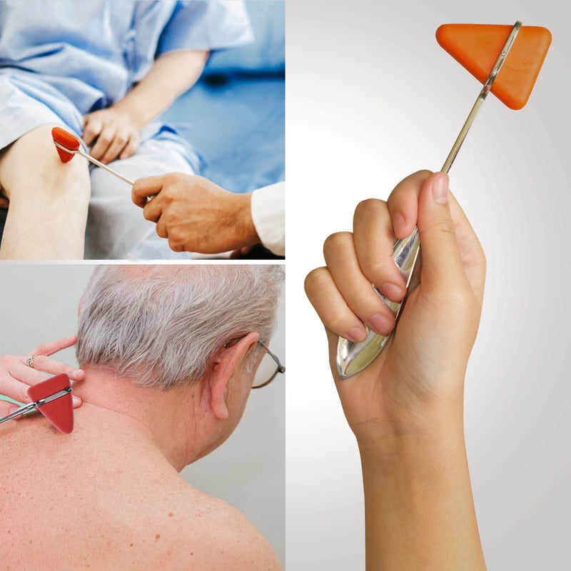 DEXSUR Diagnostics Kit - Percussion Taylor Reflex Hammer + C 128 & C 512 Tuning Forks + Bandage Scissors + Pupil Gauge Pen Light in Carrying Case - 6 Pieces Set - Silver - Image 3