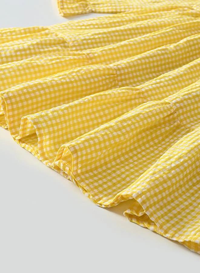 BELLA MODA Yellow Gingham Dress