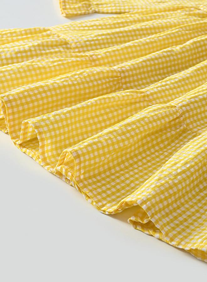 بيلا مودا فستان كاروهات أصفر - Image 5