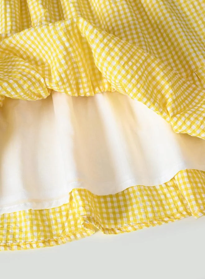 BELLA MODA Yellow Gingham Dress