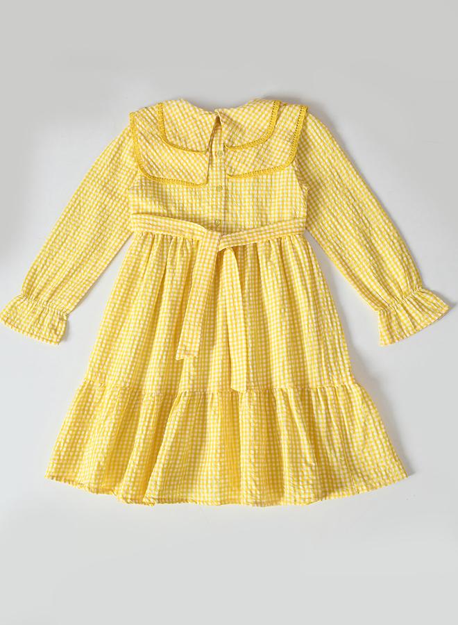 بيلا مودا فستان كاروهات أصفر - Image 3