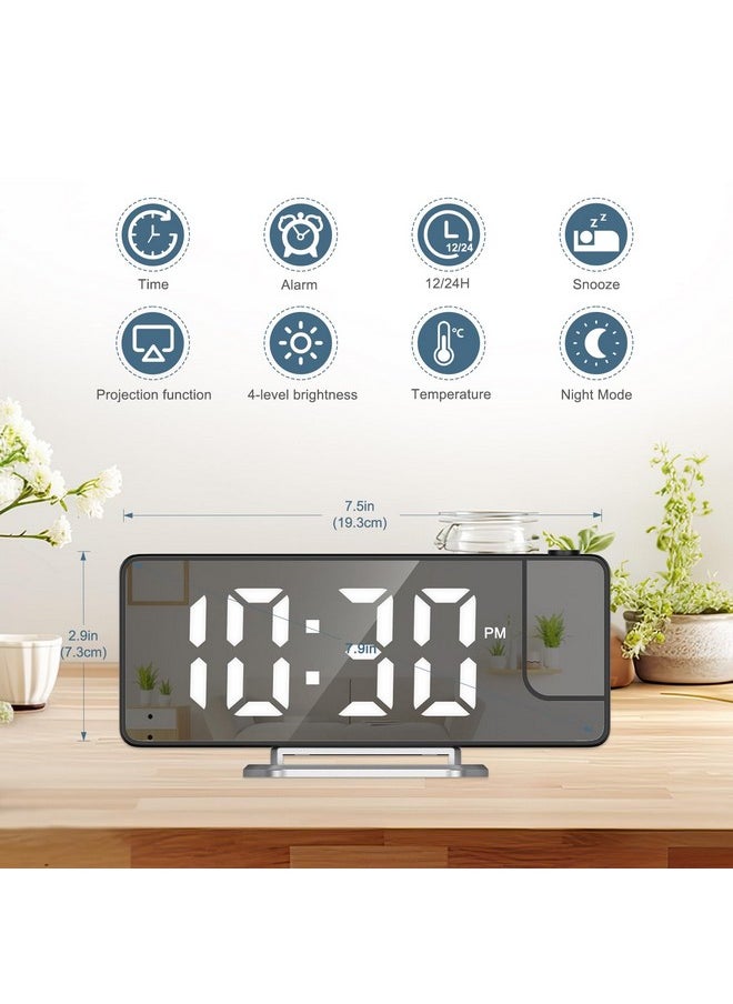 انكيلو أحدث ساعة منبهة من Ankilo مقاس 7.9 بوصة، ساعة رقمية مع جهاز عرض قابل للدوران 180 درجة، سطوع قابل للتعديل، منبه مزدوج، شاشة كبيرة، 12/24 ساعة، عرض درجة الحرارة، غفوة لمن ينامون بعمق  - Image 3