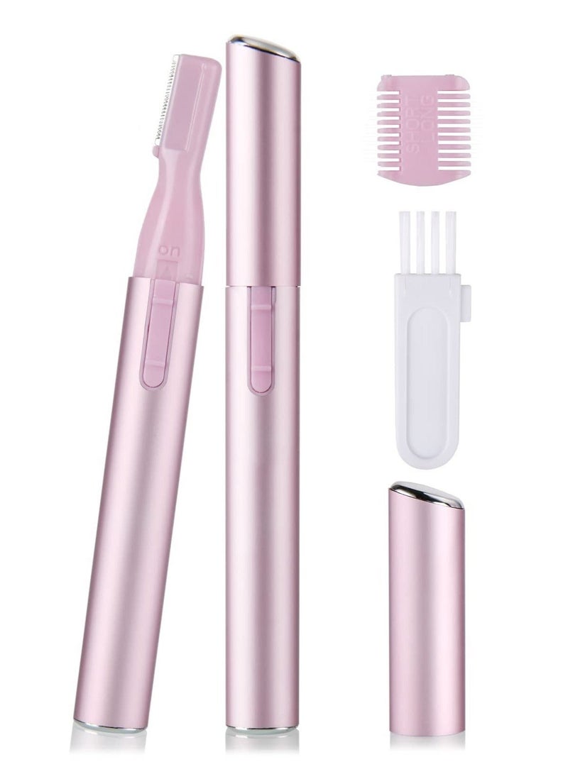 Eyebrow Hair Removal for Women, Upgraded Mini Portable Eyebrow Trimmer, Painless Face Hair Shaver Electric Eyebrow Razor for Brows Face Cheek Lips Peach Fuzz - Image 1