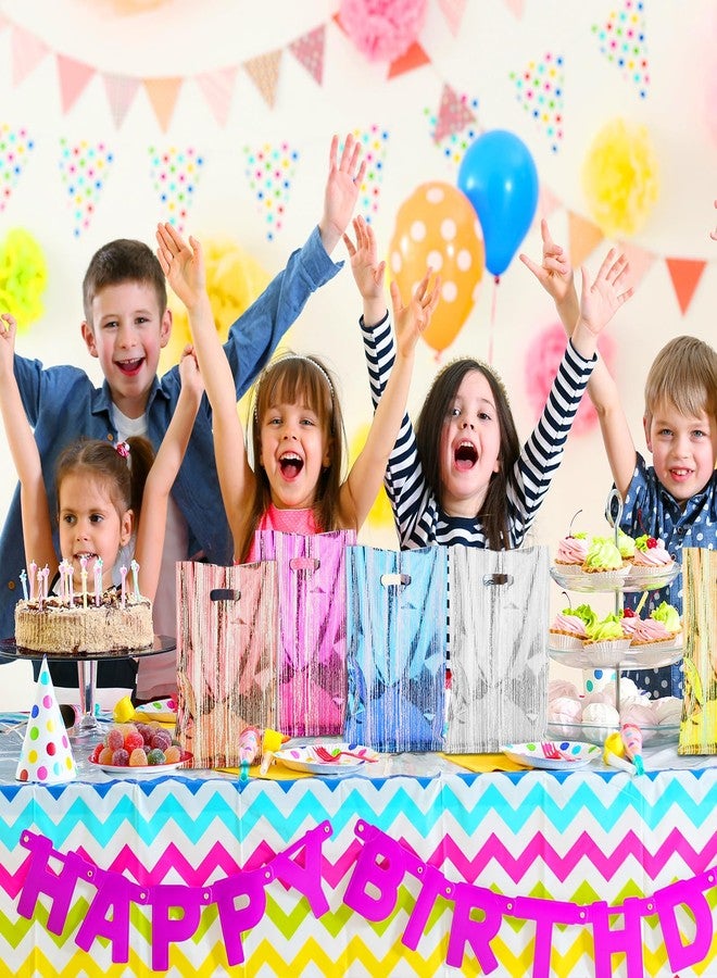 أكياس هدايا حفلات أعياد الميلاد من هابمارز، ٥٠ قطعة، أكياس حلوى مخططة بمقابض للأطفال من الجنسين، أكياس هدايا بلاستيكية بالجملة لحفلات استقبال المولود وحفلات الزفاف - Image 2