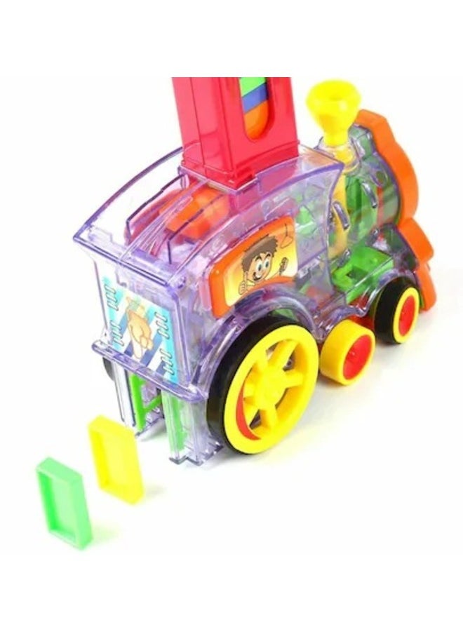 Toy Box QUALITIO Domino Train Toy Set with Sounds & Lights (60 Domino) for Kids 3-7 Year Old.  - Image 3