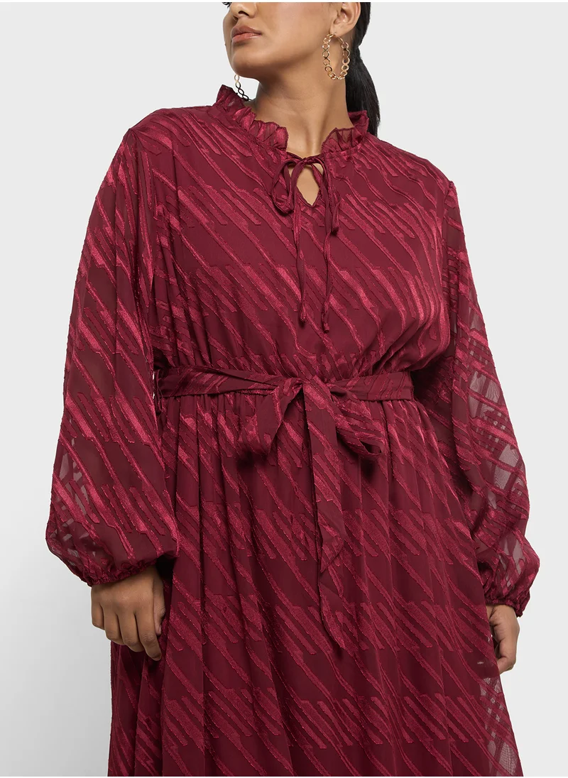 Ginger Plus Striped Chiffon Dress