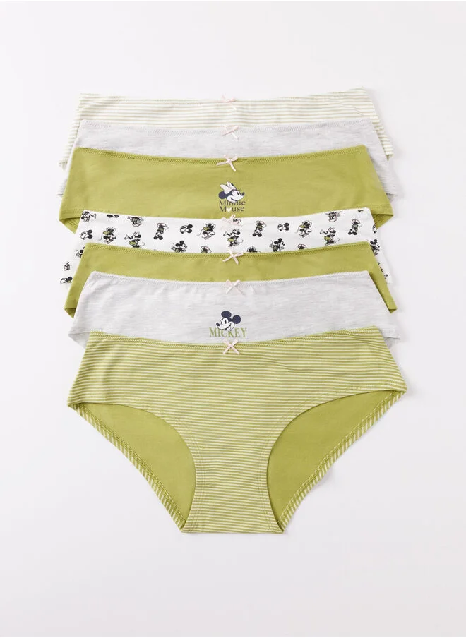 women'secret Pack of 7 wide cotton panties with Mickey Mouse print