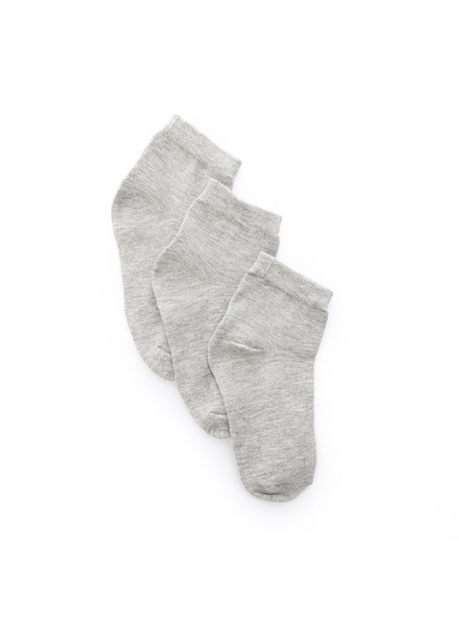 Set of 3 Plain Uncle Socks _ Grey