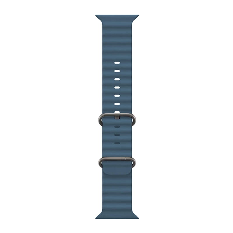 For Apple Watch Ultra 2 / 1 49Mm Ocean Silicone Watch Band With 3D Curved Film(Rock Cyan) - Image 3