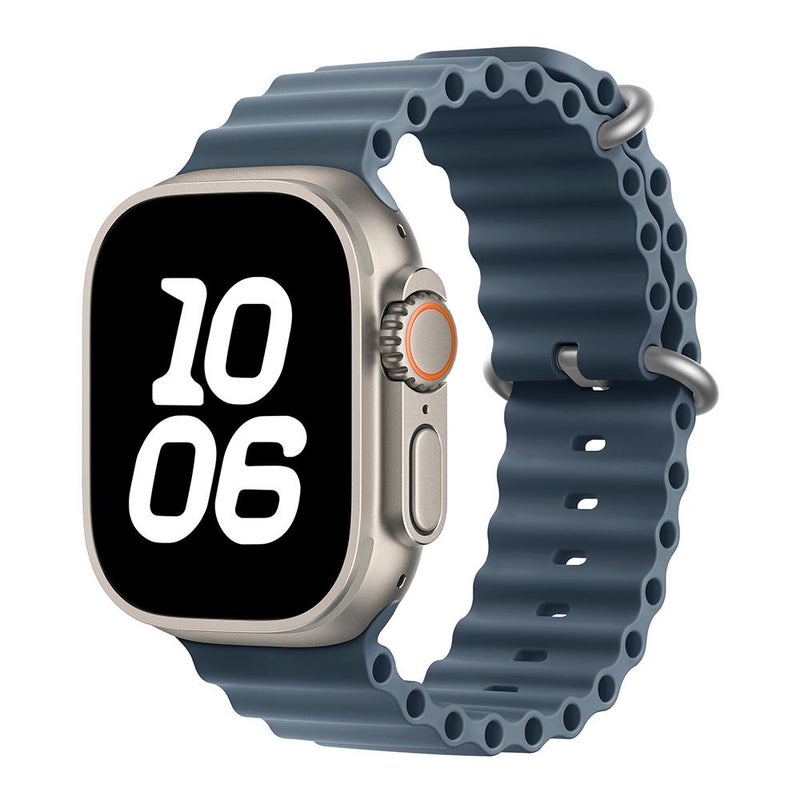 For Apple Watch Ultra 2 / 1 49Mm Ocean Silicone Watch Band With 3D Curved Film(Rock Cyan) - Image 2