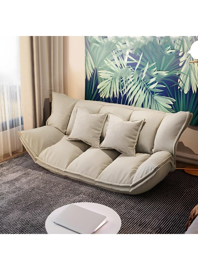 Comfynest Comfynest Contemporary Tight Back Convertible Sleeper Sofa with Fabric Armless Sofa - Off-White, 160.02 x 104.14 x 50.8 cm  - Image 1