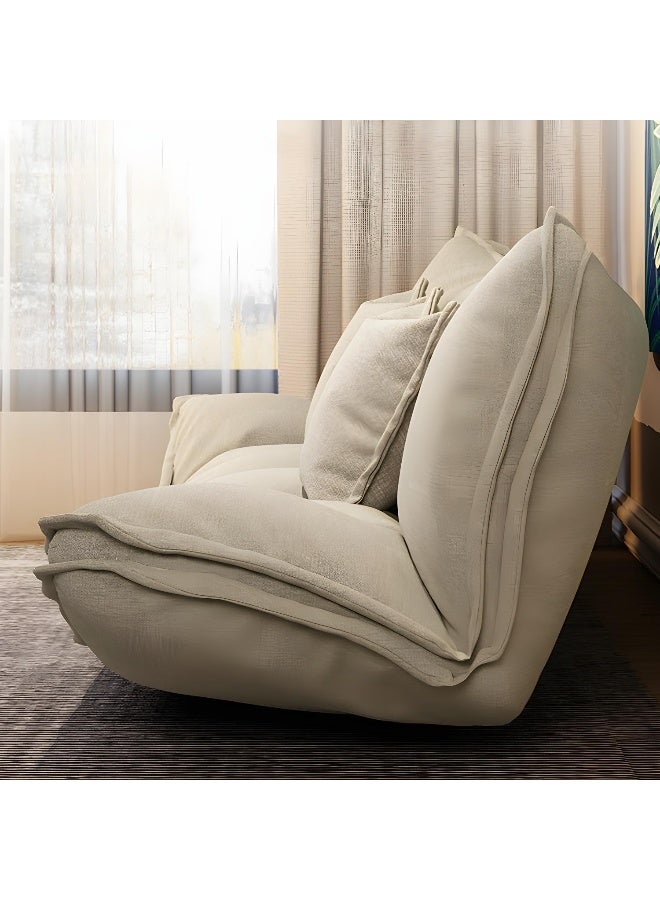Comfynest Comfynest Contemporary Tight Back Convertible Sleeper Sofa with Fabric Armless Sofa - Off-White, 160.02 x 104.14 x 50.8 cm  - Image 3