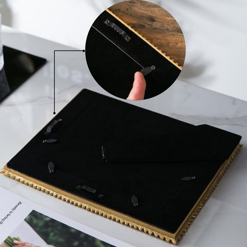 Kimdio 6x8 Picture Frames Resin Table Frame Rustic Photo Frame with High Definition Glass for Wall or Tabletop Display (Gold 6x8 in) - Image 4