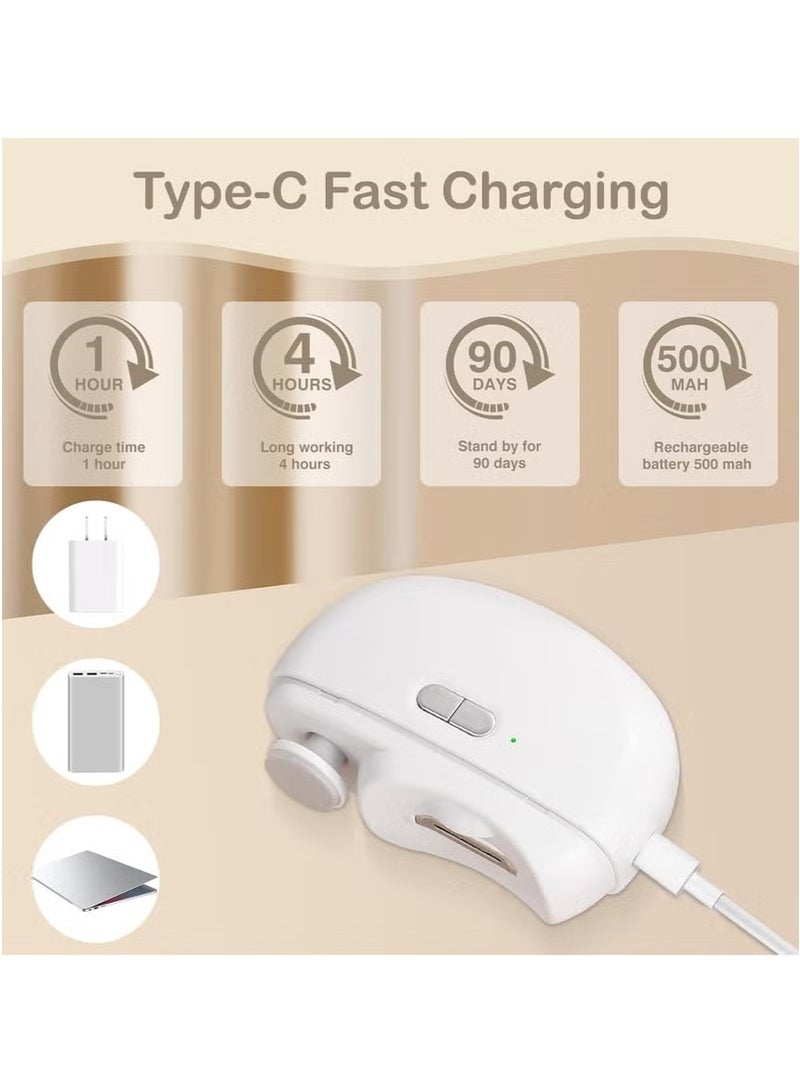 2 in 1 Rechargeable Electric Portable Fingernail Cutter/Nail Clipper for Baby, Kids, Adults, Seniors White  - Image 4