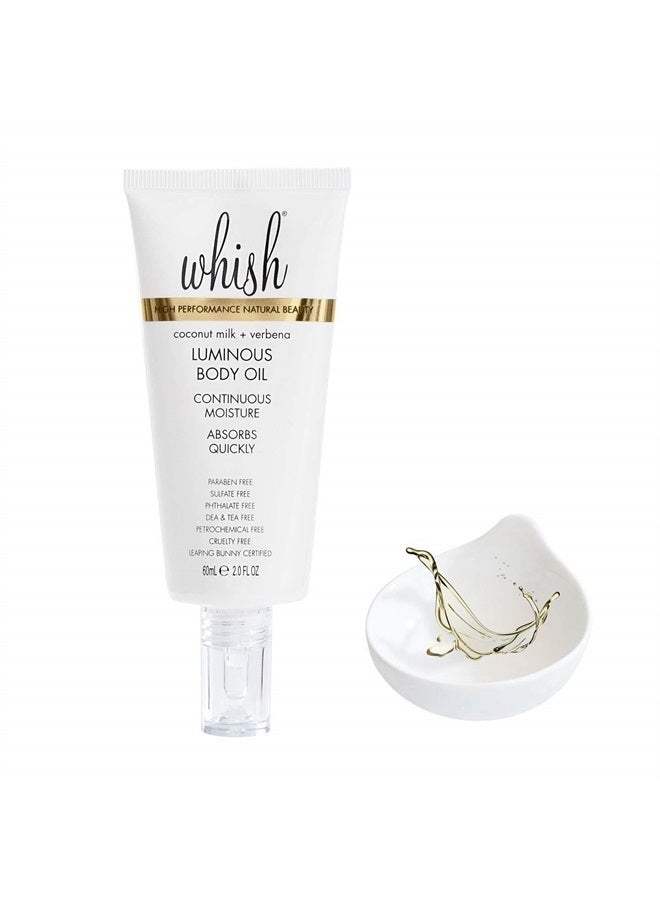 Whish Coconut Milk + Verbena Luminous Body Oil - Moisturizing Scented Body Oil with Peptides & Jojoba Oil - Quick-Drying - Soothes & Firms Skin - Paraben & Sulfate Free - 2 fl oz - Image 3