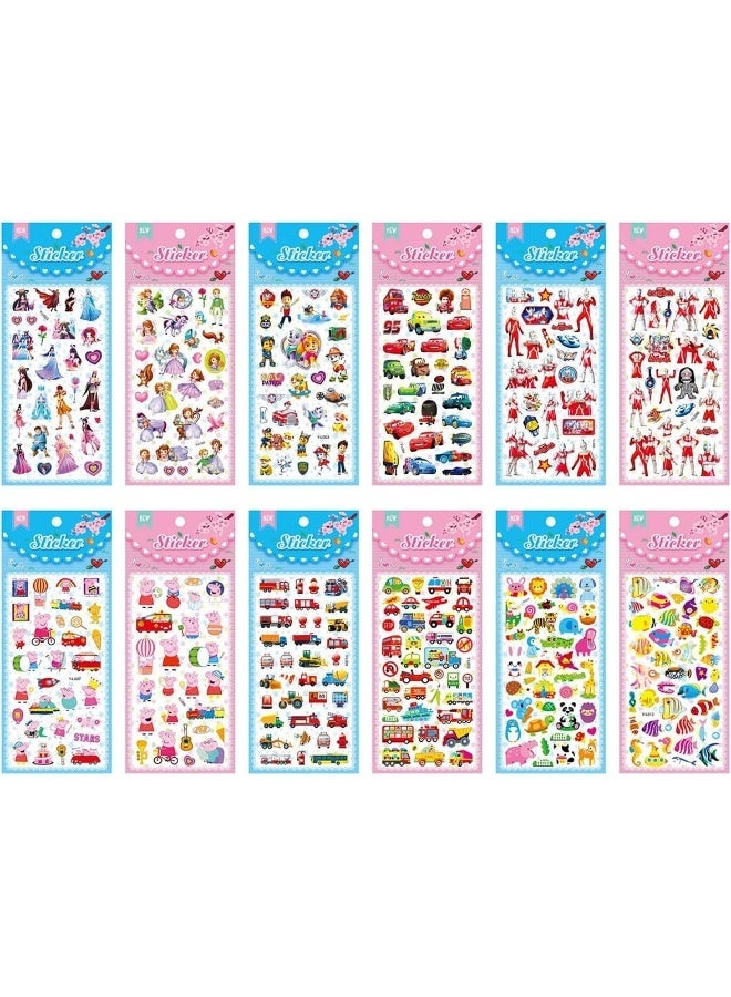 ECVV 24 Pieces 3D Dress-Up Sticker Mat Playset - Reusable Foam Princess Stickers for Girls' Crafty Fun - Image 2
