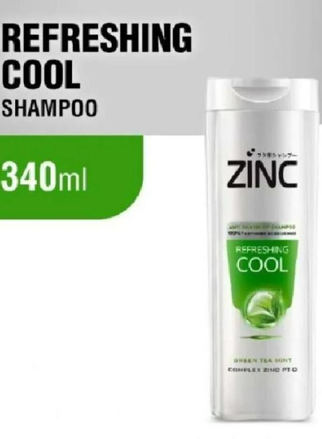 ZINC Anti Dandruff Shampoo Refreshing Cool Green Tea And Mint 340 ML - Image 2