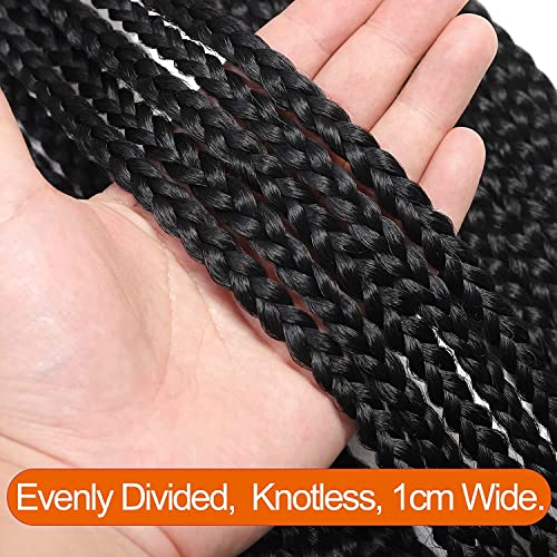 Chicmoi Box Braid Crochet Hair 24 Inch Crochet Braids 144 Strands Crochet Box Braids Pre Looped Crochet Hair Extension for Black Women Knotless Black Color Chicmoi (1B, 24 inch box braids 6 pack) - Image 5