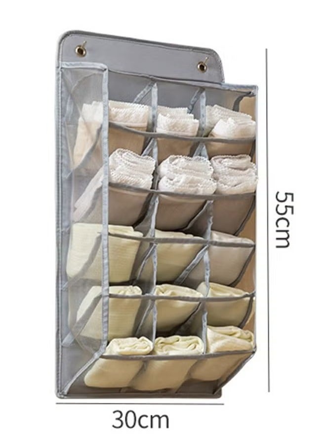 Wall Hanging Closet Organizer Storage with Mesh Pockets 15 Pockets for Underwear Underpants Socks - Image 4