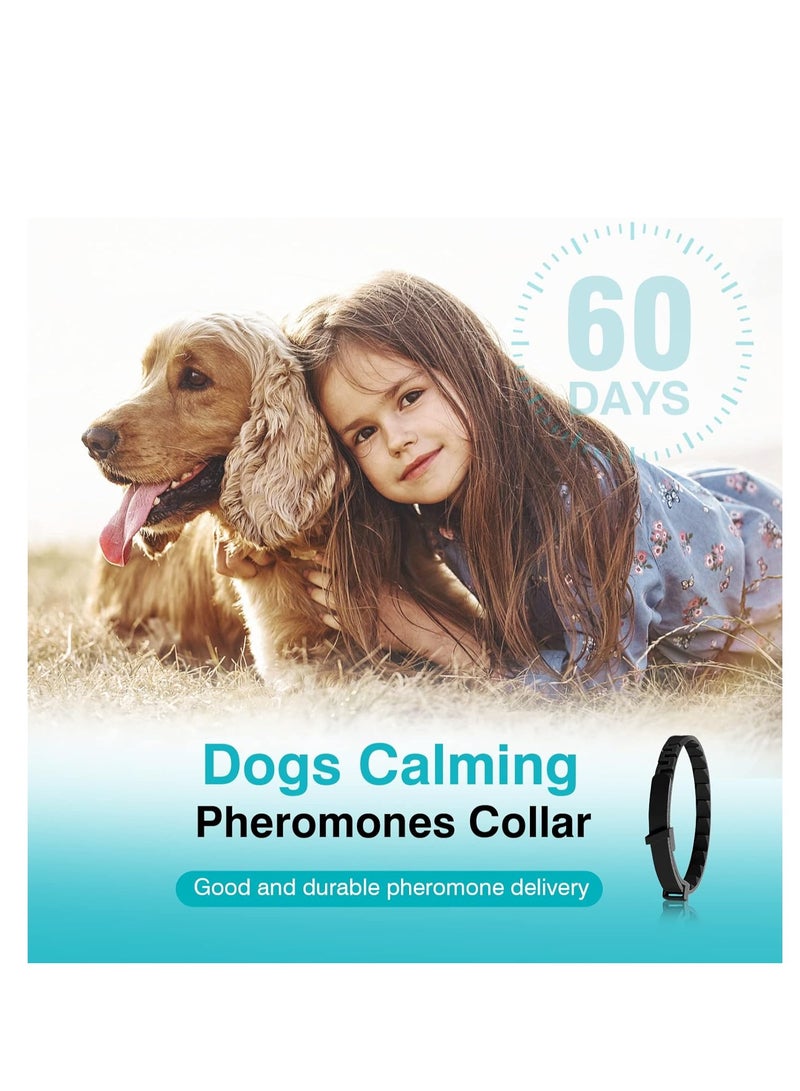 Furtey Calming Collar for Dogs 4 Packs Anxiety Relief Dog Pheromone Collar 60 Days Sustained Release Pheromone Separation Anxiety Stress 25 Inches Size Flexible Adjustable Fits All Small Medium Large Dog - Image 2