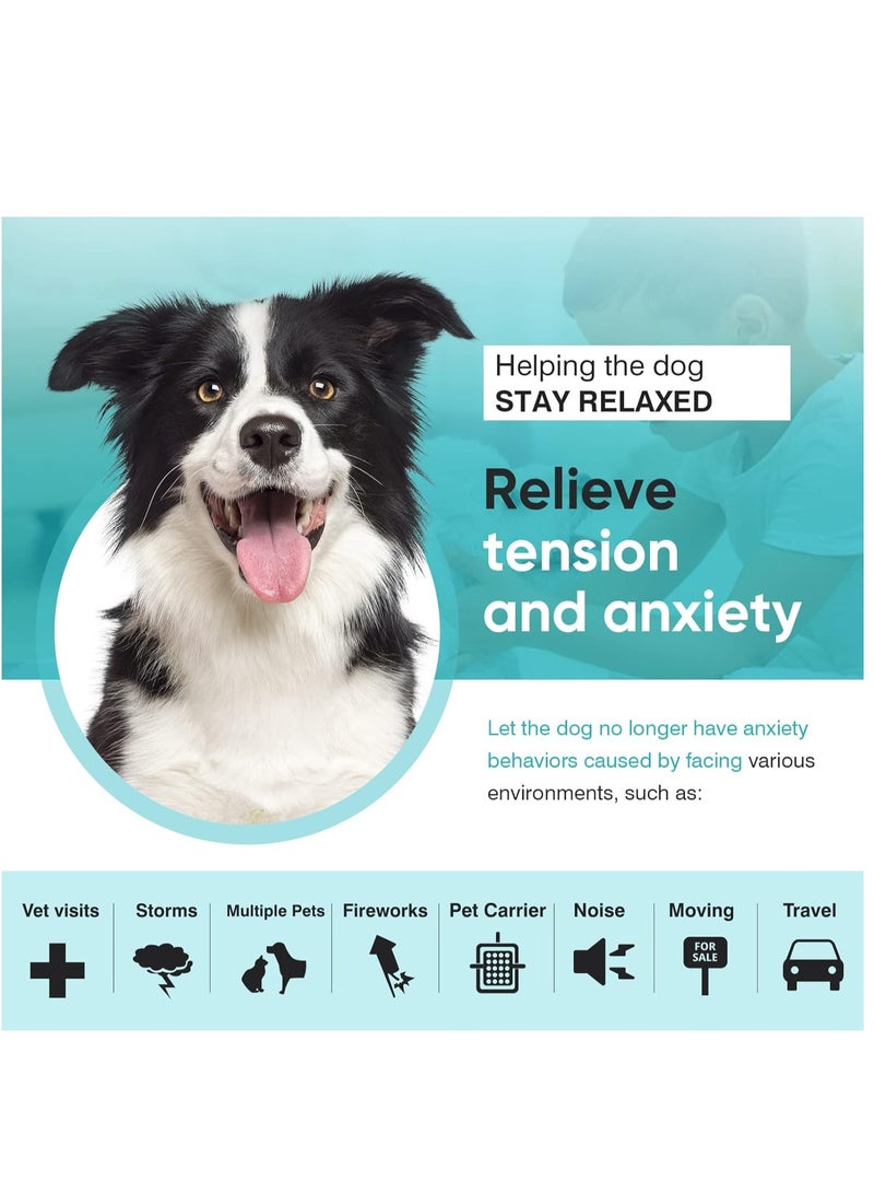 Furtey Calming Collar for Dogs 4 Packs Anxiety Relief Dog Pheromone Collar 60 Days Sustained Release Pheromone Separation Anxiety Stress 25 Inches Size Flexible Adjustable Fits All Small Medium Large Dog - Image 4
