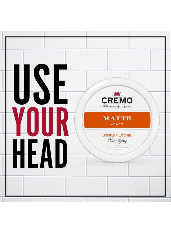 cremo Premium Barber Grade Hair Styling Matte Cream Light Hold Low Shine 4 Oz - Image 3